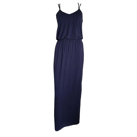 PAPERMOON Solid All Blue Sleeveless Long Pullover Maxi Wendilynn Dress Womens XS - Picture 1 of 7